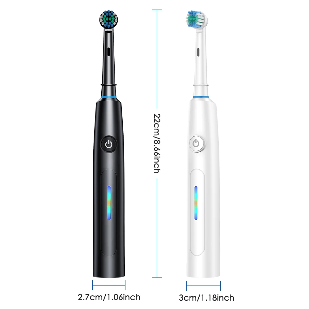 7500 RPM Rotating Toothbrush for Adults 5 Modes Deep Clean Whitening Waterproof Electric Toothbrush Set with 4 Replacement Heads