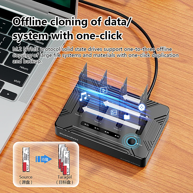 4 bay M.2 NVME SSD Docking Station USB4 40Gbps with offline clone M2 Nvme PCIE SSD enclosure external hard drive external hard drive case ssd enclosure hard drive enclosure hard disk case external hard drive box hdd case enclosure
