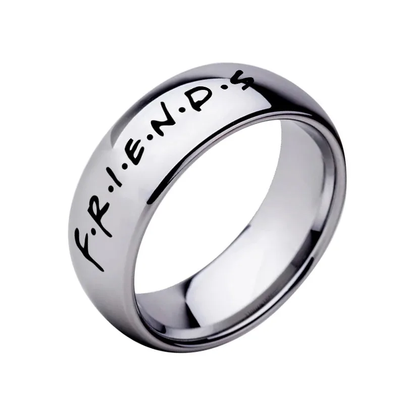 

Friends TV Show Ring Friends Letter Printing Rings for Women Men Friends Stainless Steel Finger Ring Gifts for Friends Lovers