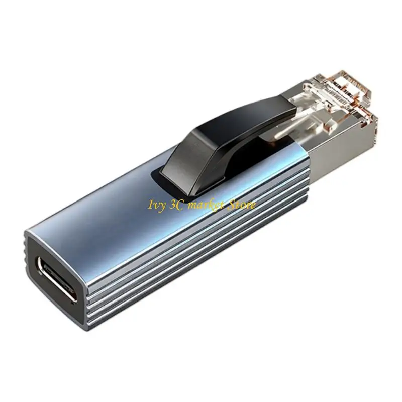 노트북을 위한 RJ45 이더넷 어댑터 1000Mbps 고속 네트워킹 변환기에 D7YC 유형 C