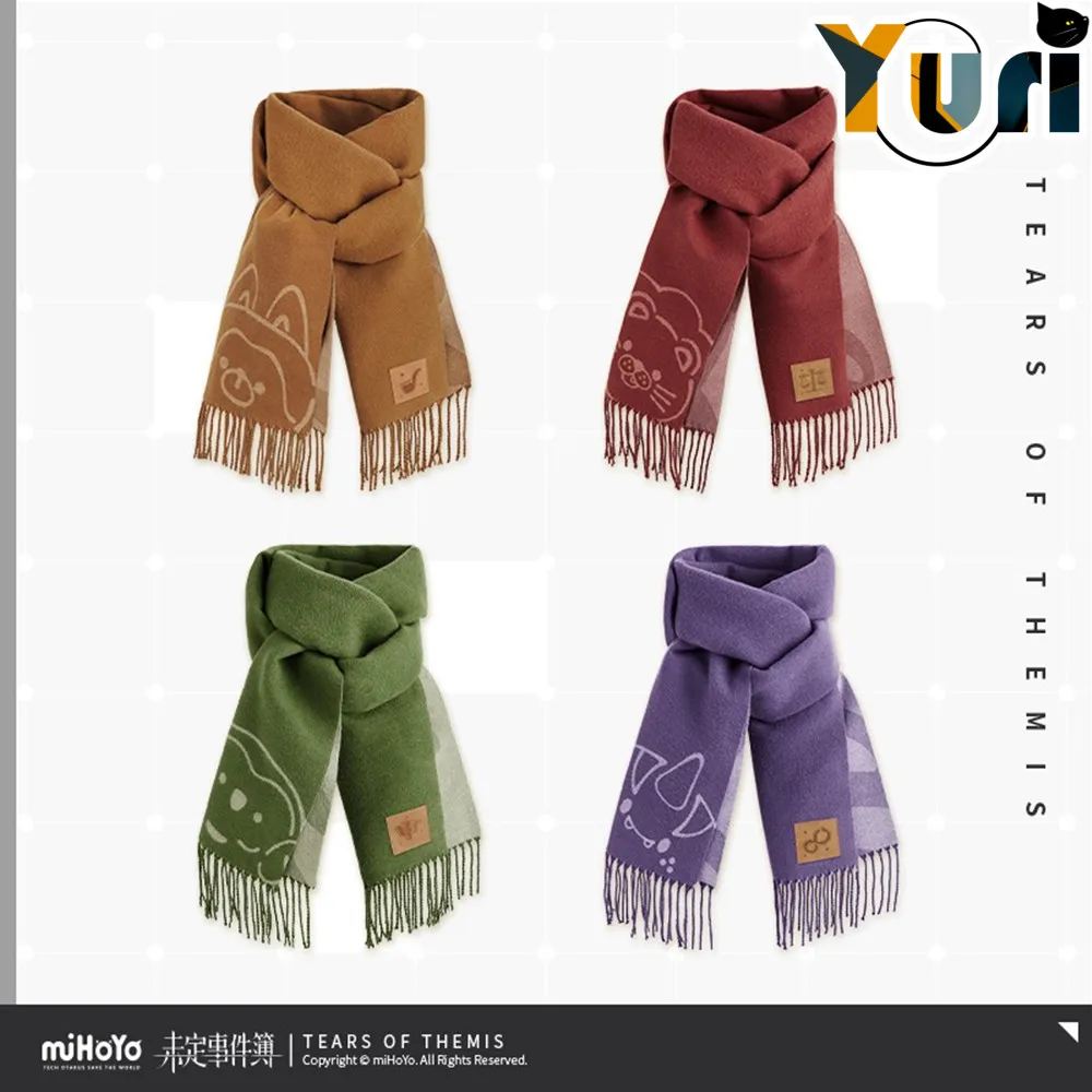 

MiHoYo, официальный двухсторонний шарф из слезы Хиса люка ся Янь Артем ЗУО ран вин Мо и Мариус Лу ЦЗИНЬХЭ, зимний симпатичный реквизит