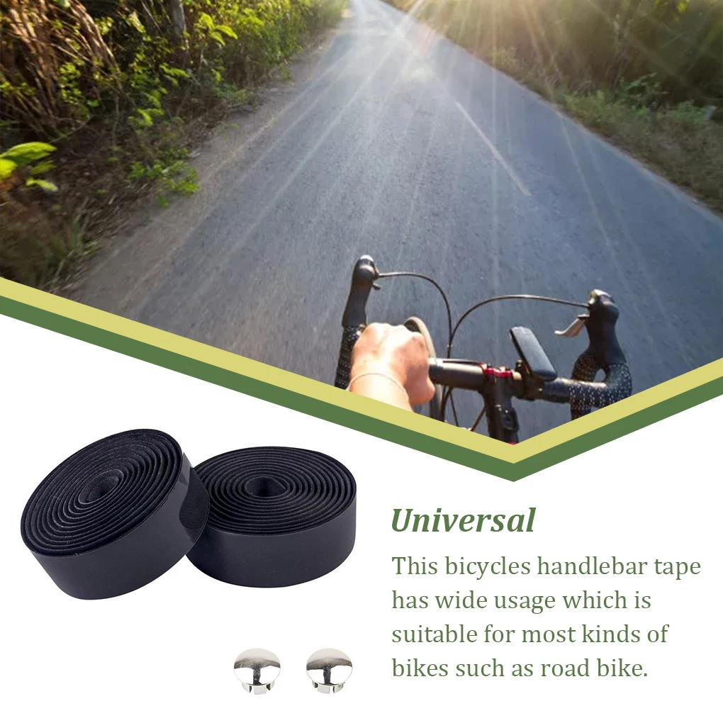 Road Bike Handle Bar Tape Bar-plug Anti-skid Cycling Damping Grips Wraps Rubber Foam Breathable Tapes Yellow For bike handlebar tape