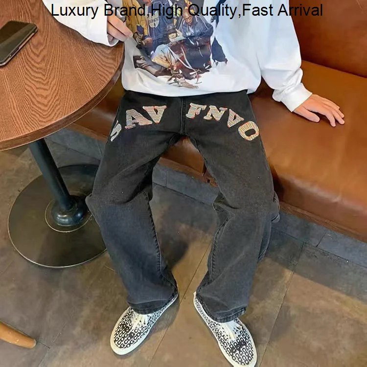 

Men's Traf Embroidery Y2K Fashion Clothing Designer Streetwear Miod Waist Mopping Denim Trousers Pants Jeans For Men Teenagers