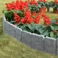 5-10pcs Garden Fence Imitation Stone Plant Support Stake Outdoor Edging Decorative Border DIY Lawn Yard Landscape Plant Fence 3