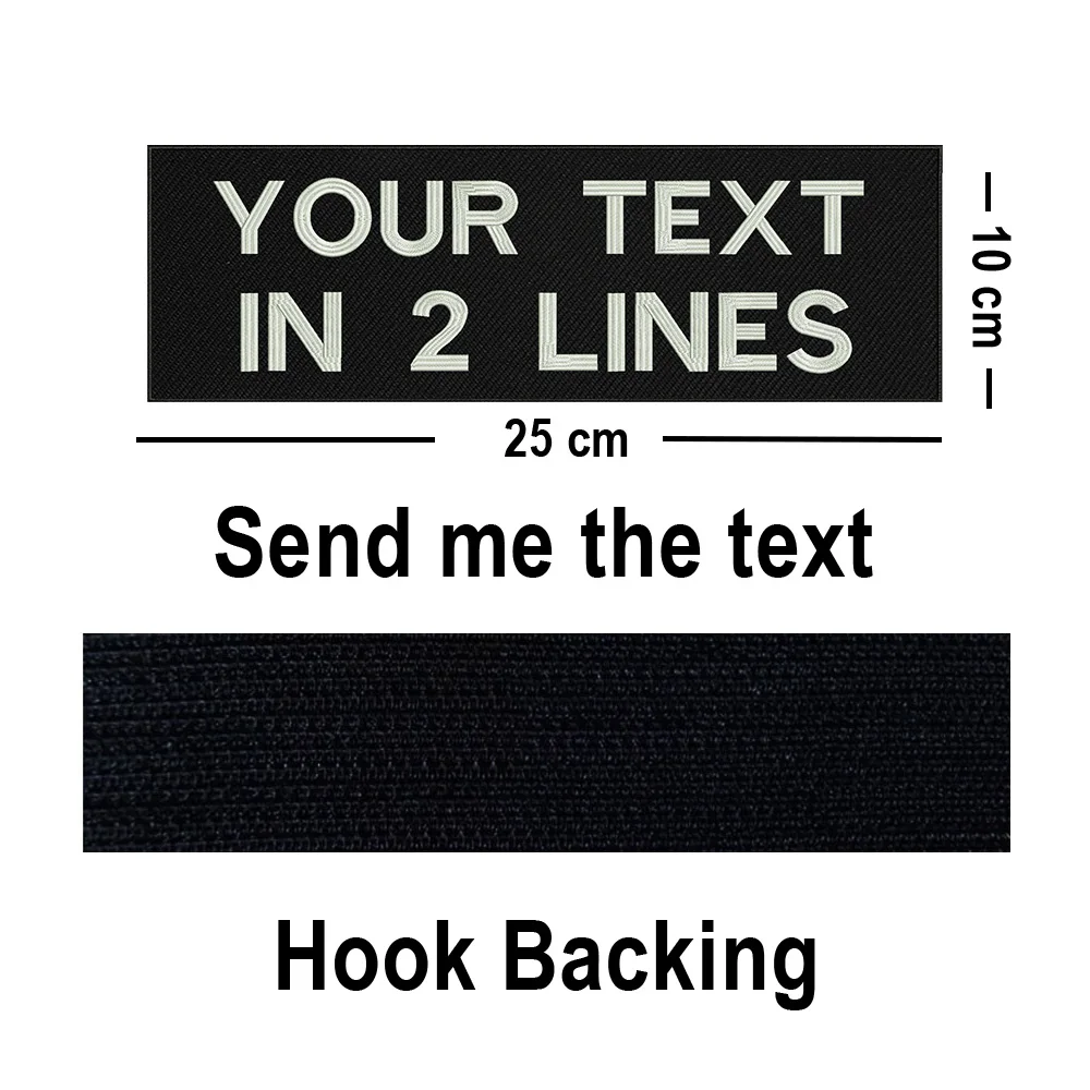Clothing Patches Custom Big Size Personalized Name Embroidered Patch Stripes Badge Emblems Iron On Or Hook Loop Applique