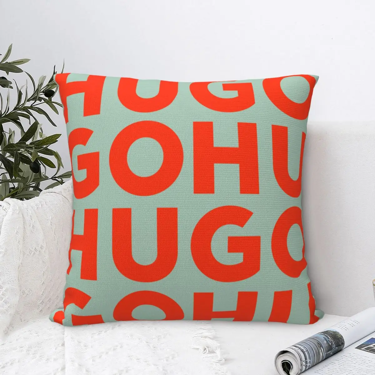 

HUGO LOGO Square Pillow Case for Sofa Throw Pillow