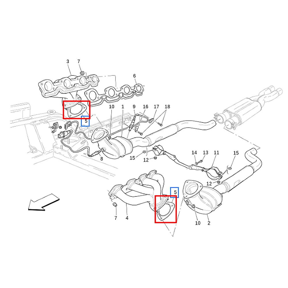 Exhaust Gasket 189211 000189211 For Maserati Quattroporte M139 Granturismo GT GranCabrio Ferrari California