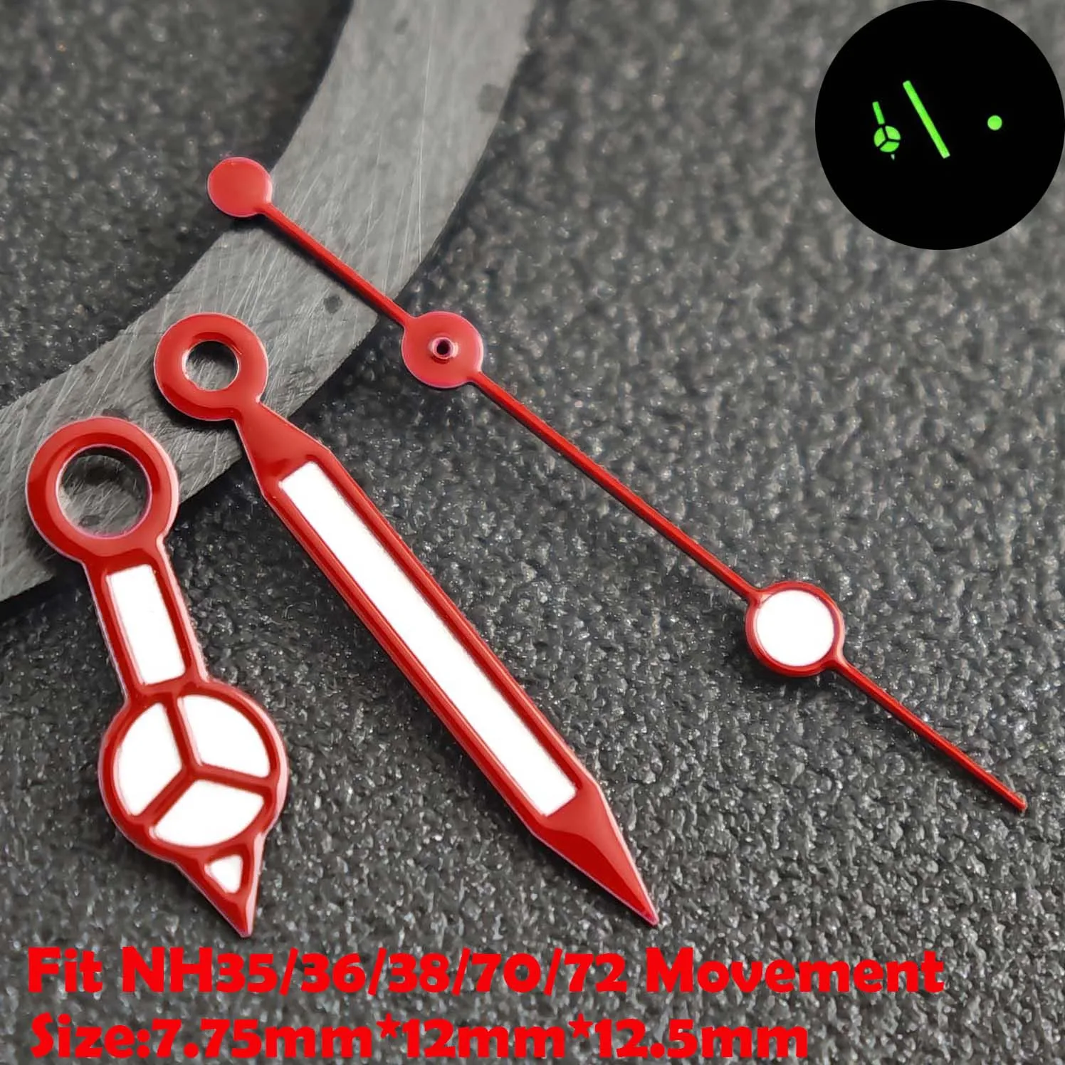 Luminous Green/Blue-Green Watch Hands - Premium Replacement Parts