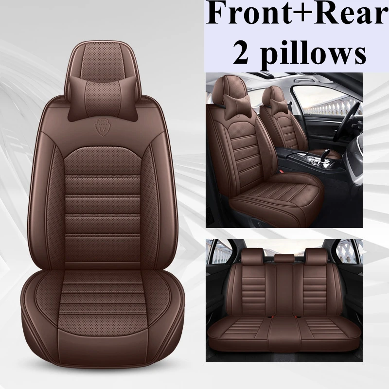 Housses De Siège Avant En Cuir Synthétique Pour Toyota – Noir – Universelles 4 Saisons, Compatible Airbag