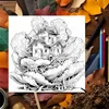 Whimsical Tree House Adult Picture Book Enchanting Mushroom Home Micro World Sketches Perfect Pencil Coloring Book 3