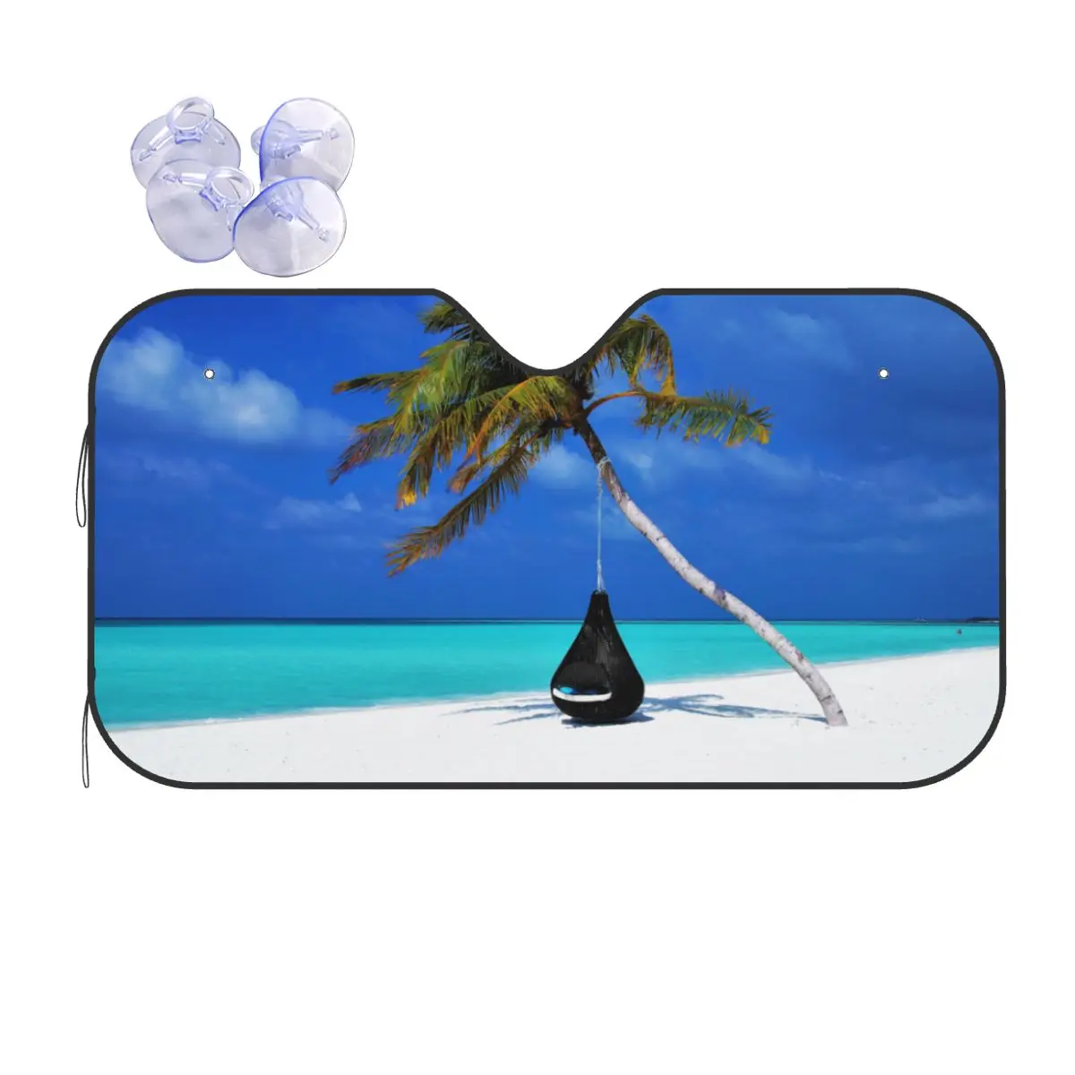 

Sea Beach Scenery Vintage Windshield Sunshade 76x140cm Sunny Foils Sun Visor Car-styling