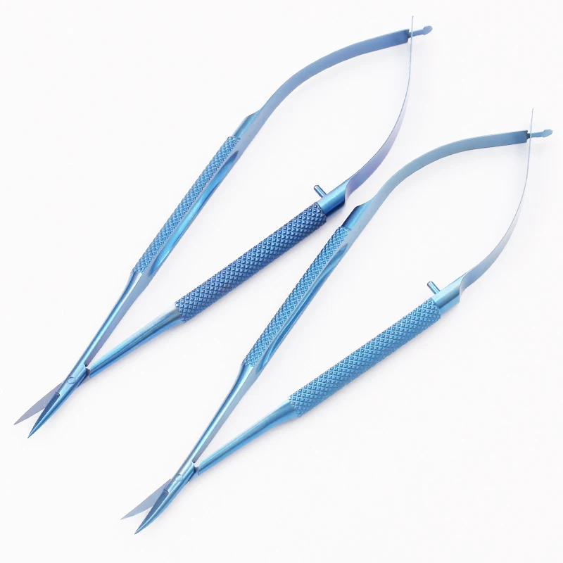 14cm Double Eyelid Scissors Straight Elbow Micro Hand Surgery Scissors Ophthalmic Microscope 2pc/set 4