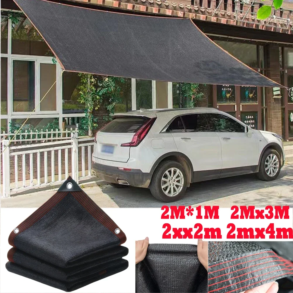 Sunshade Net Black Shade Cloth Anti-UV Sunshade Net Garden Plant Shading Cover 6Pin Outdoor Canopy Swimming Pool Pergola With Grommets Clip