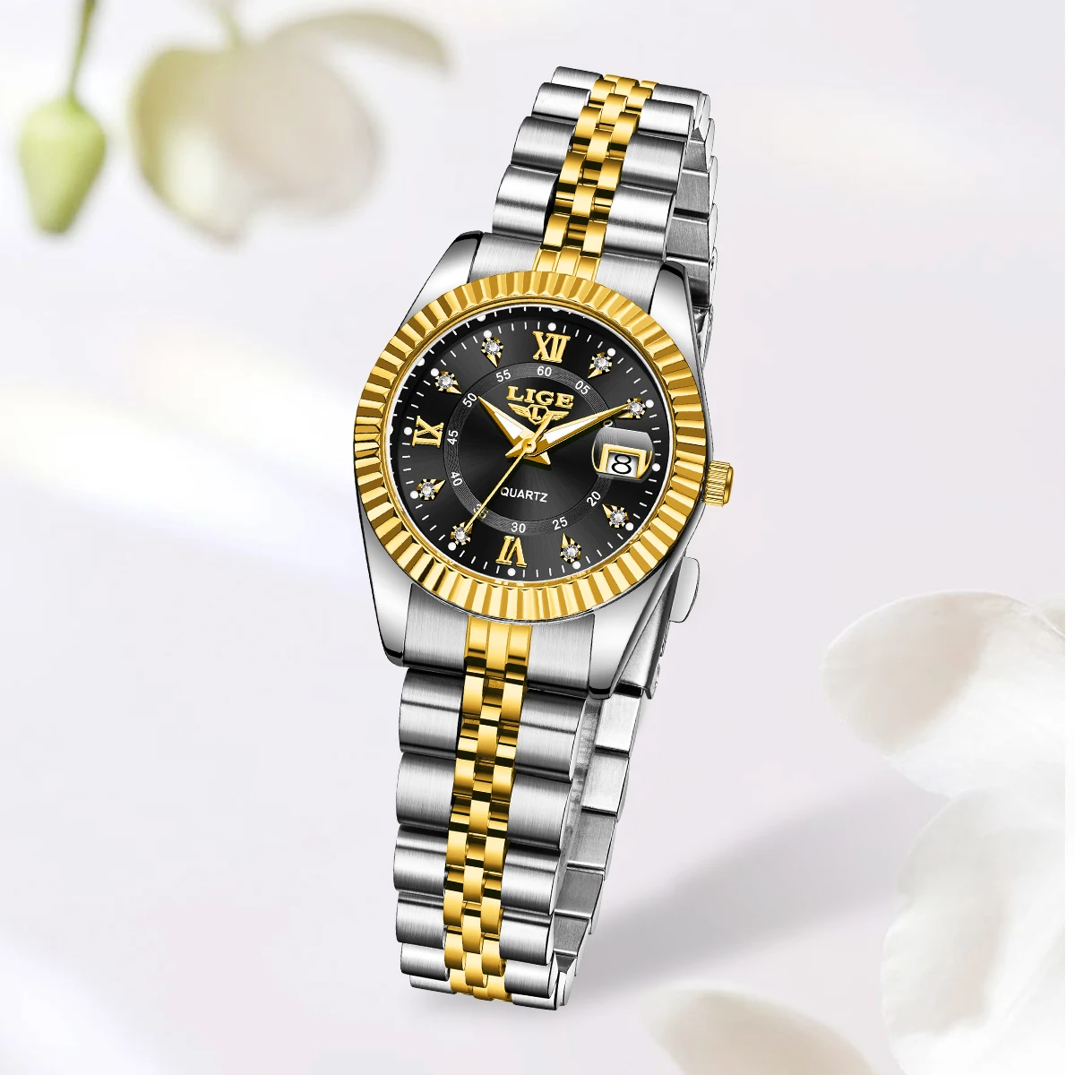 LIGE Fashion Creative Steel Band Women's Quartz Wristwatches Waterproof Sport Date Watch For Women Elegant Bracelet Women Watch