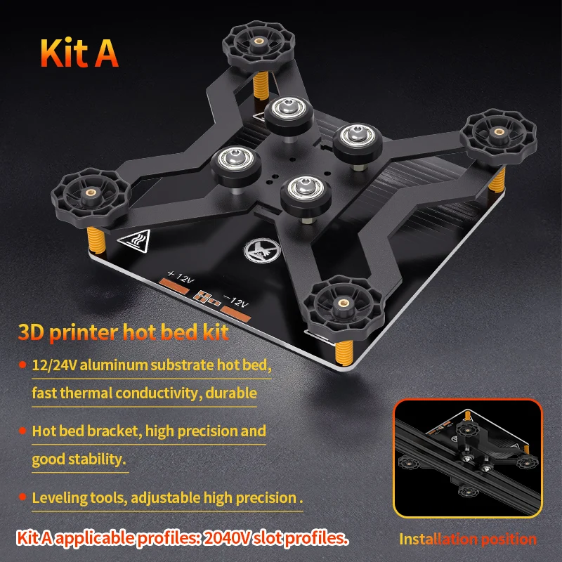 Kit de Viveiro Eixo y para Impressora 3d 150 mm 235 mm 310 mm 12v 24v com Termistores Ntc Cabo de Alimentação 100k - Imagem 5