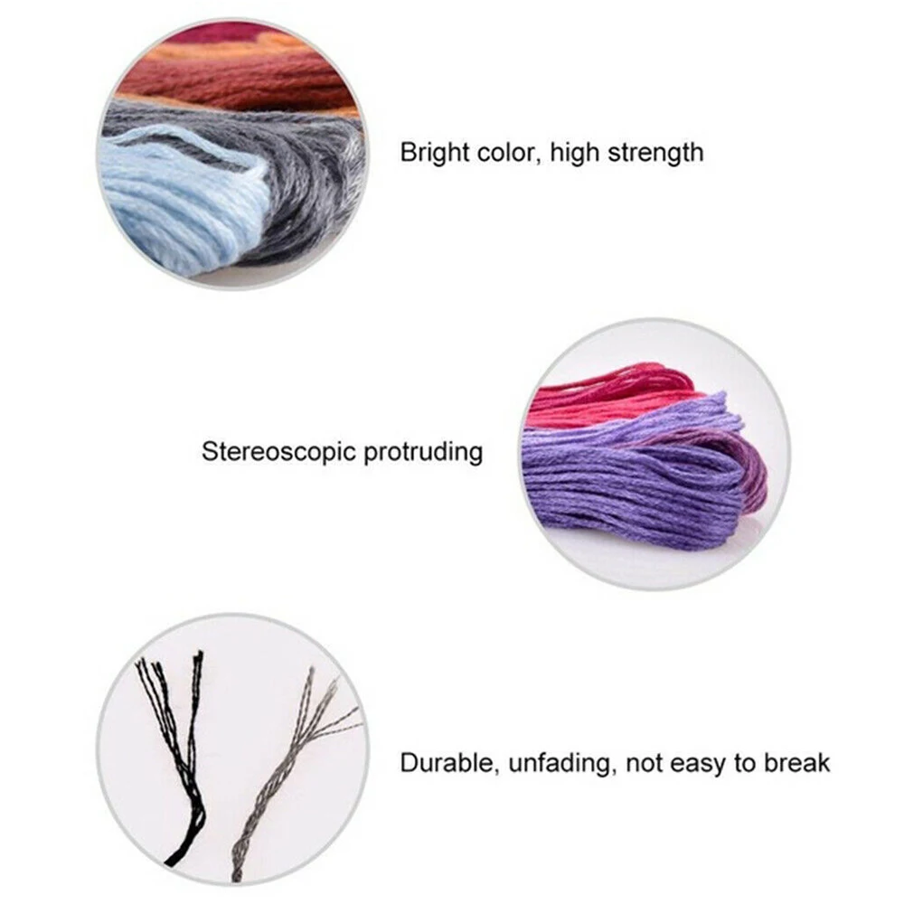 1Set Multicolor Cotton Cross Stitch Thread Bracelet Braided Embroidery  Sewing Skeins Kit Handmade Sewing Accessory Tools