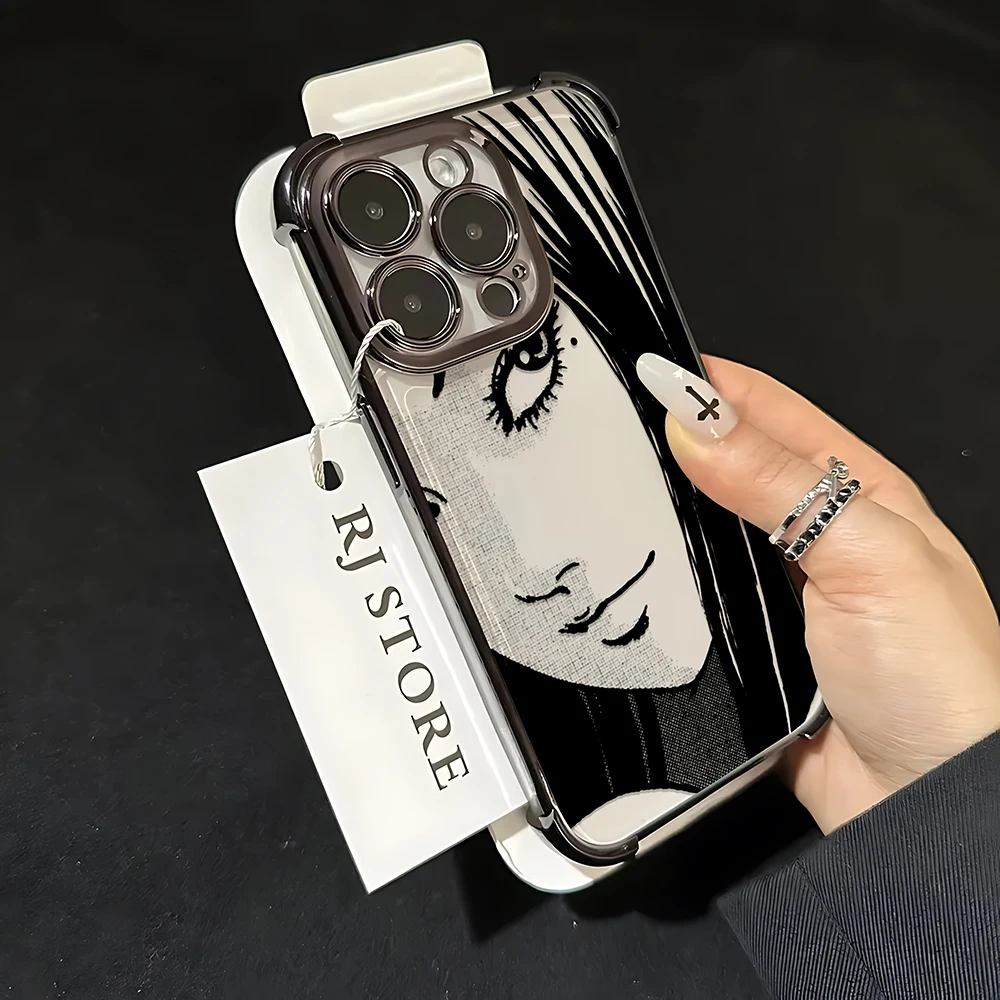 Junji Ito Horror Art Plating Case - Premium Anti-Fall Airbag Back Cover