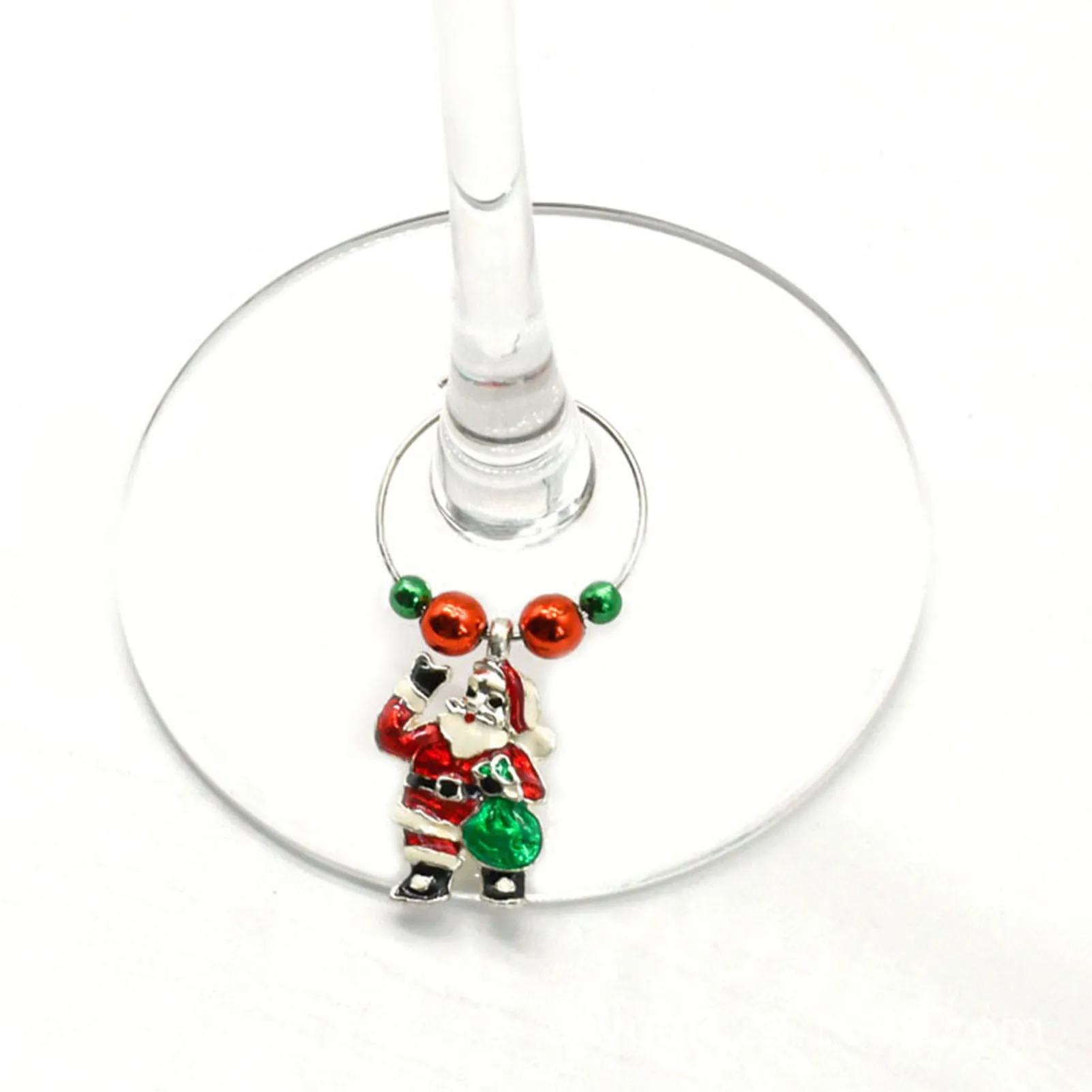 6 Pieces Christmas Wine Glass Charms Xmas Wine Cocktail and Champagne Glass  Markers Tags Christmas Ball Santa Claus Charm Rings - AliExpress