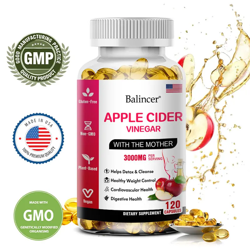 Apple Cider Vinegar Weight Management Capsules, Detoxify and Cleanse, Support Antioxidant and Digestive Health