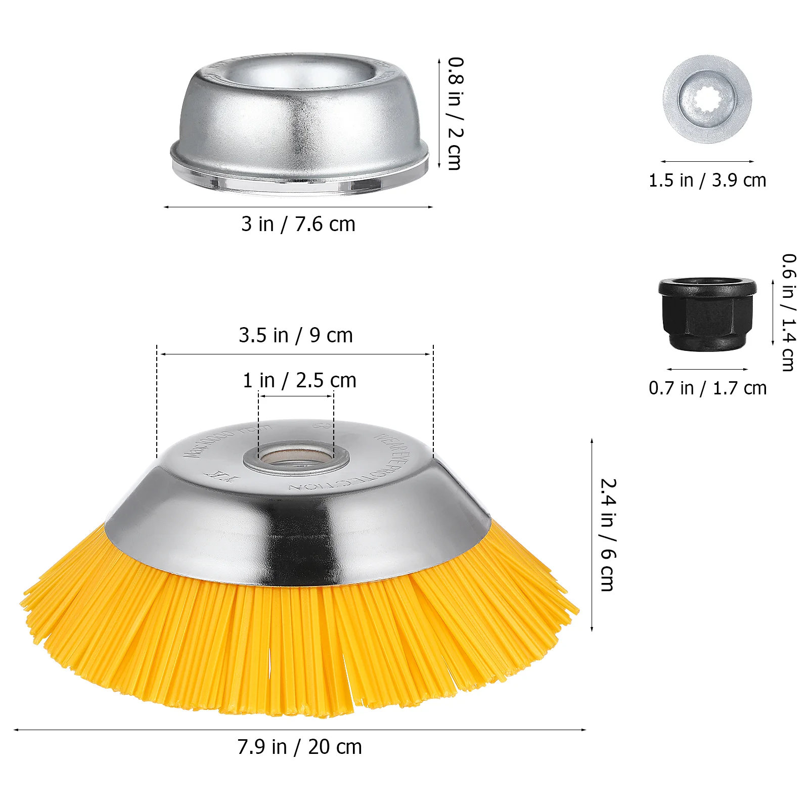 

Grass Mower Brush Head Lawn Wheel 8 Inch Weeding Accessories Weeds Trimmer Attachment