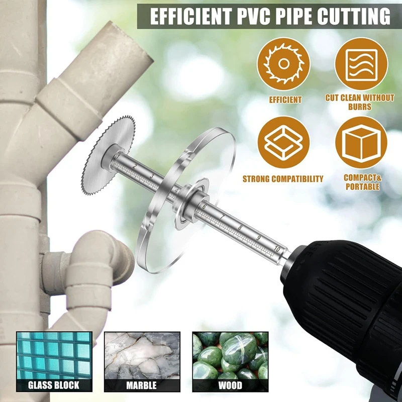 T84C-PVC Inside Cutter Tools Kit, Inside Pipe Cutter For PVC Pipe With Adjustable Depth Gauge Guide,For PVC/Wood/Soft Metal