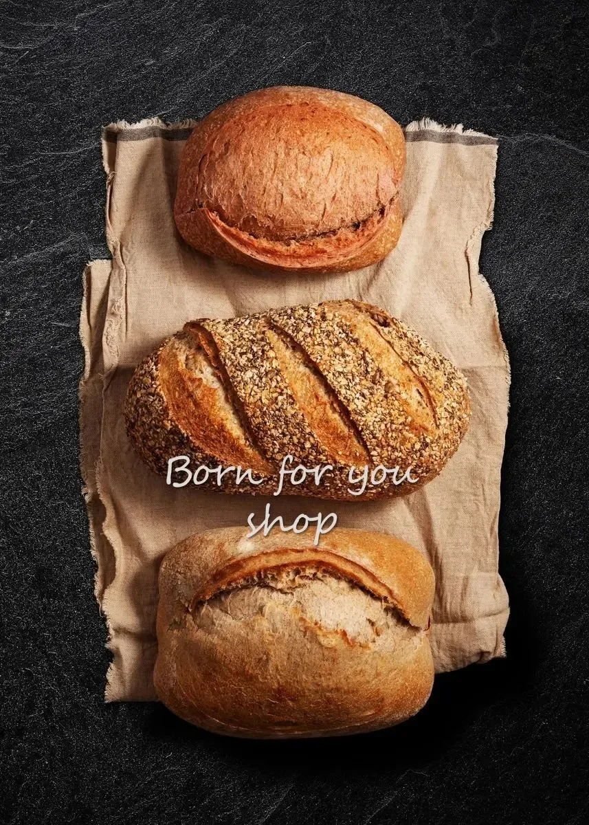 thumbnail image 1 of Póster de pan, baguette de comida, impresiones de trigo integral, pintura en lienzo, imágenes artísticas de pared, tema de cocina, panadería, habitación, decoración del hogar, 1 of 5