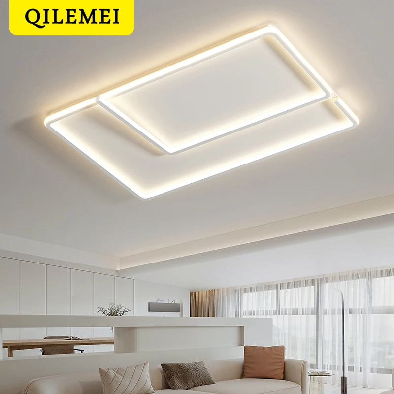 

Современные светодиодные люстры для гостиной и спальни, комнатное освещение, черные и белые потолочные украшения, домашний подвесной светильник