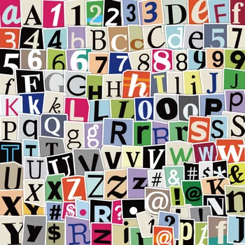 100 adesivi colorati con simbolo di lettere e numeri, adesivi graffiti per chitarra, custodia per telefono, bottiglia d'acqua, pianificatore fai da te