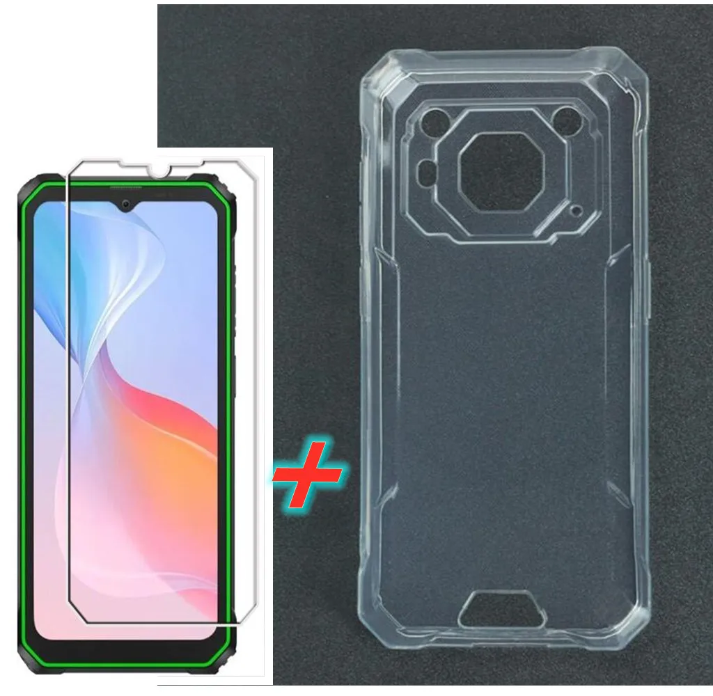 Custodia Per Blackview BV6200 Pro (6.56'') + 2 Pellicole Vetro Temperato – Cover Morbida Silicone TPU Antiurto – A8