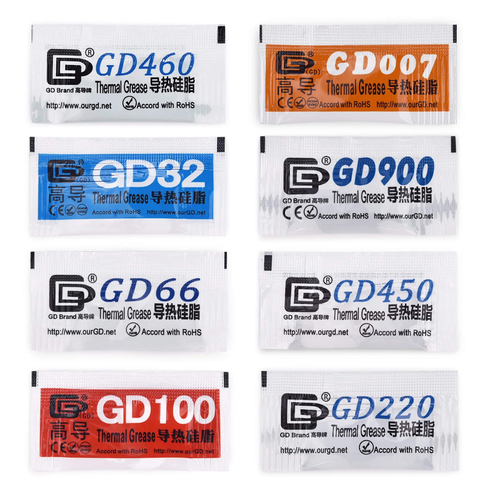 50pcs Thermal Conductive Grease Paste Silicone Plaster Heat Sink Compound For Cpu Computer GD900 Heat-Dissipating Silicone Paste