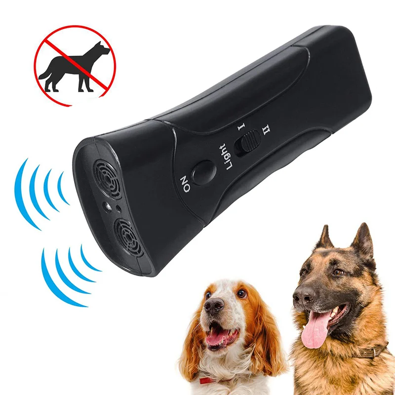 

3 in 1 Pet Dog Repeller Whistle Anti Barking Stop Bark Training Device Trainer LED Ultrasonic Anti Barking Without Battery