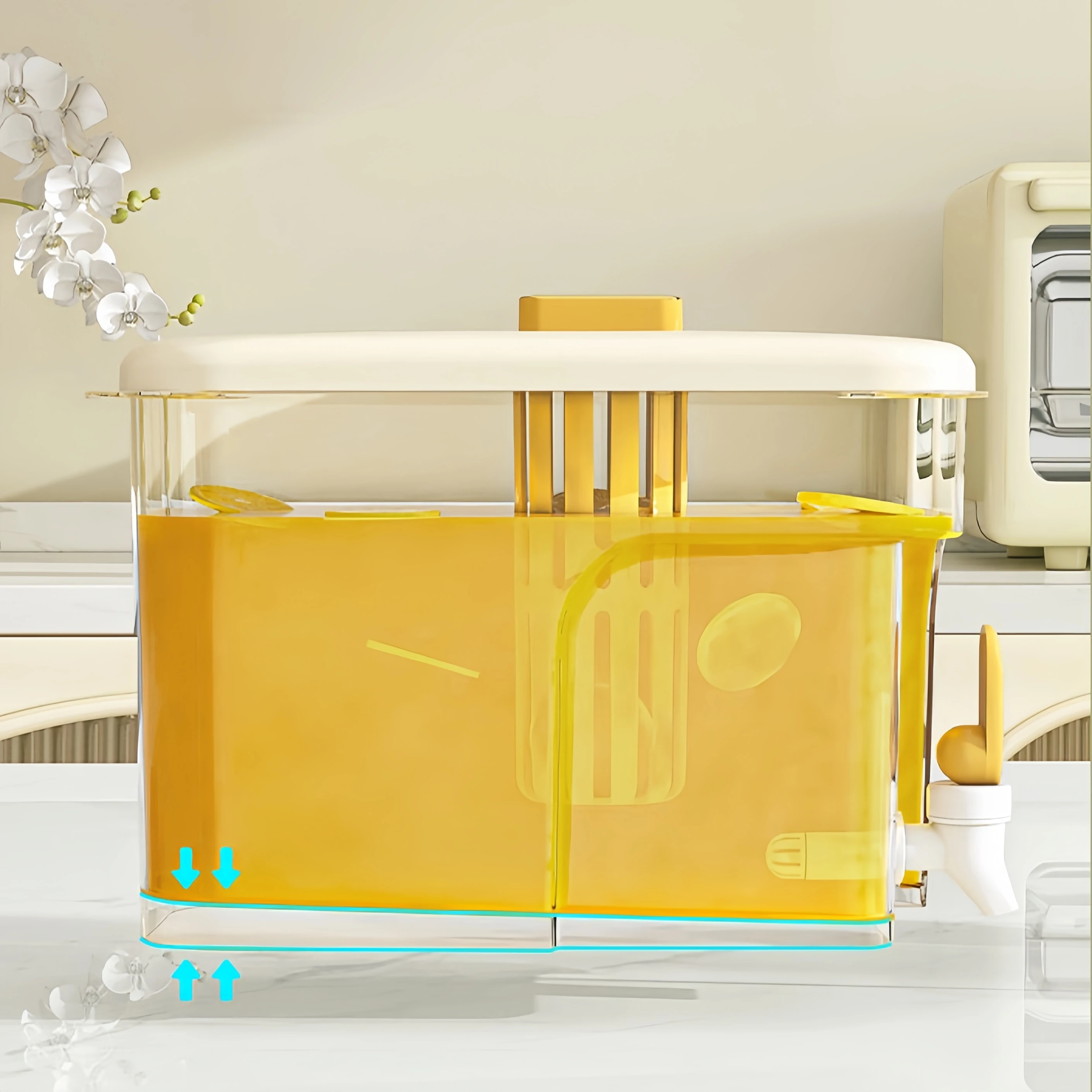 4L Cold Water Bucket with Faucet Refrigerator Jug Dispenser Water Kettle Summer Fruit Juice Drink Container Fridge Pots Pitcher