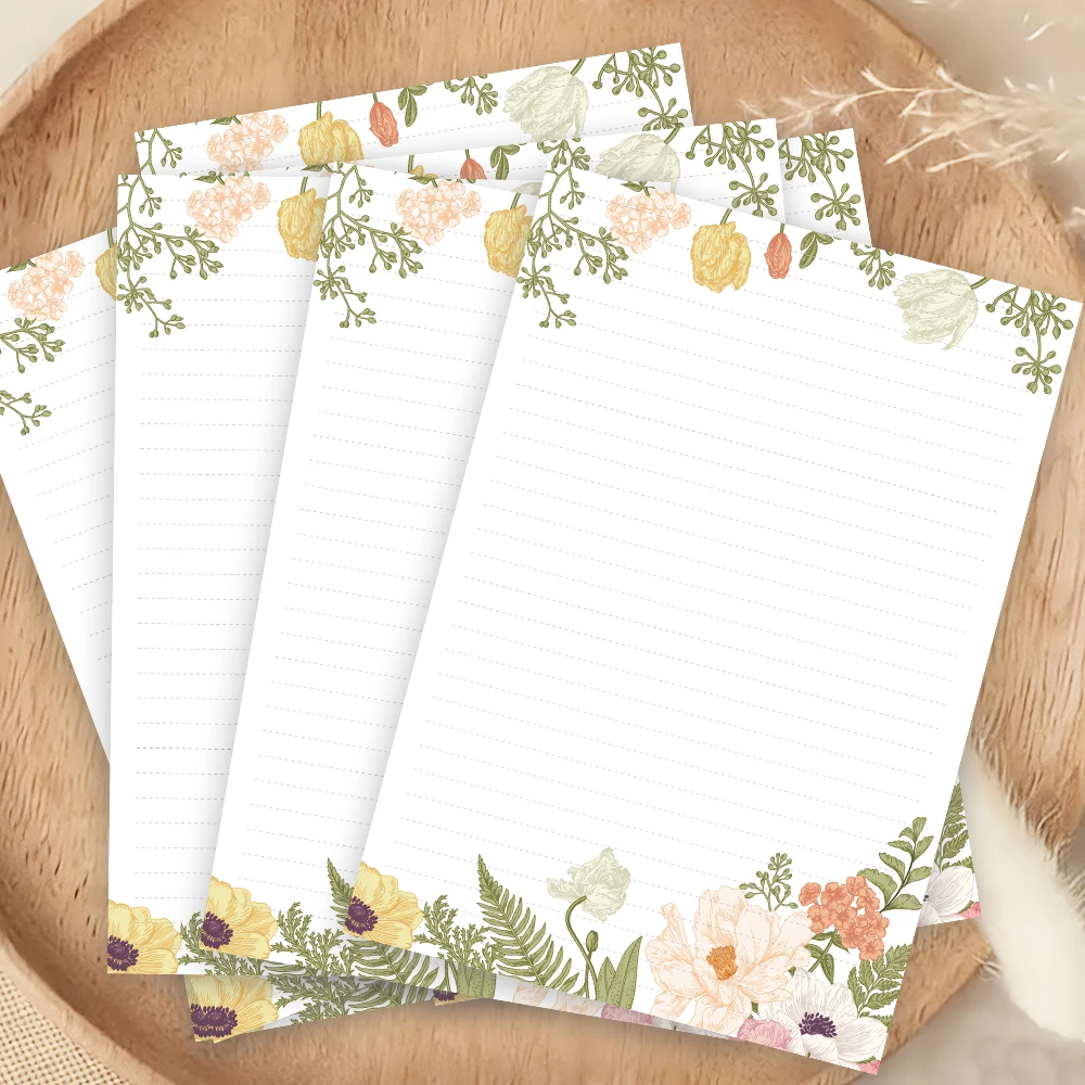 30 Blatt, B5 Vintage Floral Briefpapier, liniert, ohne Klebstoff, sehr geeignet für Notizbücher, Memos und Aufkleber – Detail 2