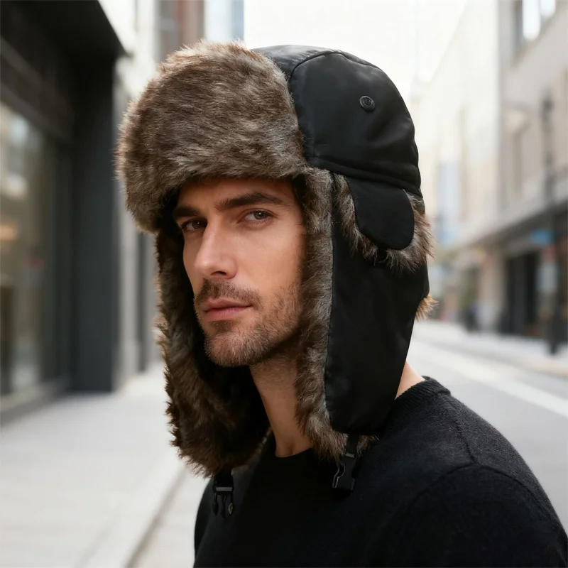 Russian Hat Winter Bomber Hat Women Men Russia Ushanka