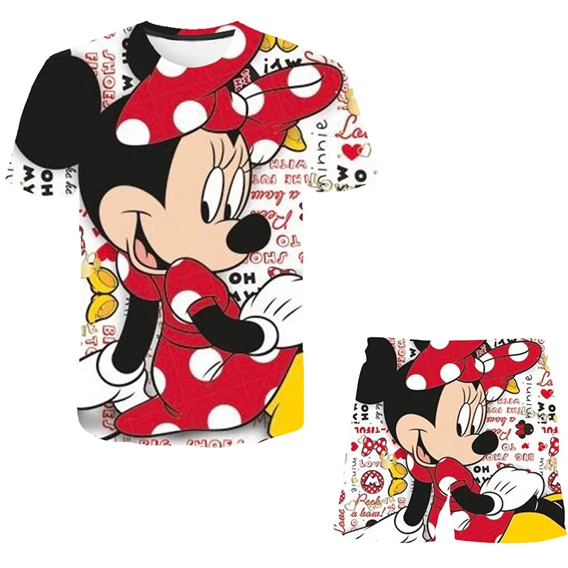 Kids Clothes 2 Piece Minnie Mickey Mouse Set Clothing Boy T shirt