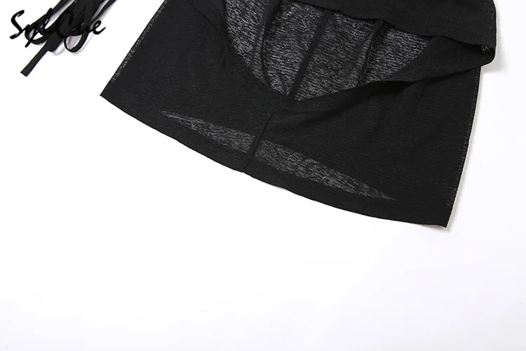 nibber 2026 Sommer High Street Reise-Cool-und-Konfident-Kleid in Schwarz, Mysteriös, Sexy, Offen, Avantgardistisch, Heiß, Cool, Damen-Kapuzenkleid – Detail 15
