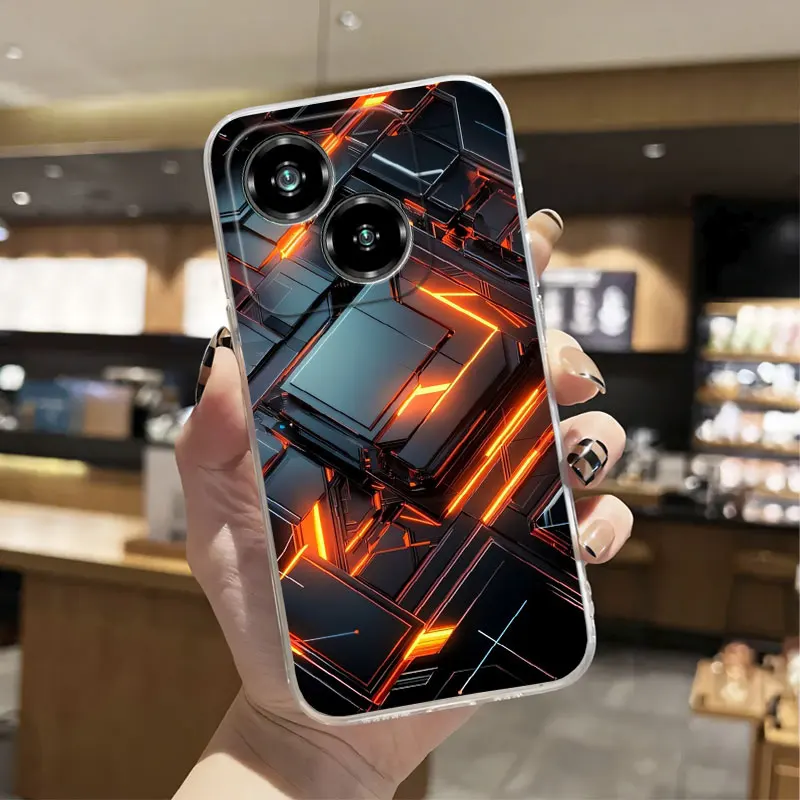 Luxury Clear Shockproof Silicone Soft Phone Case with Marble Floral Print