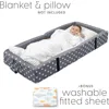 Toddler Floor Bed with a Fitted Sheet, Washable Toddler Cots for Sleeping, Comfortable and Portable Bed for Kids 4