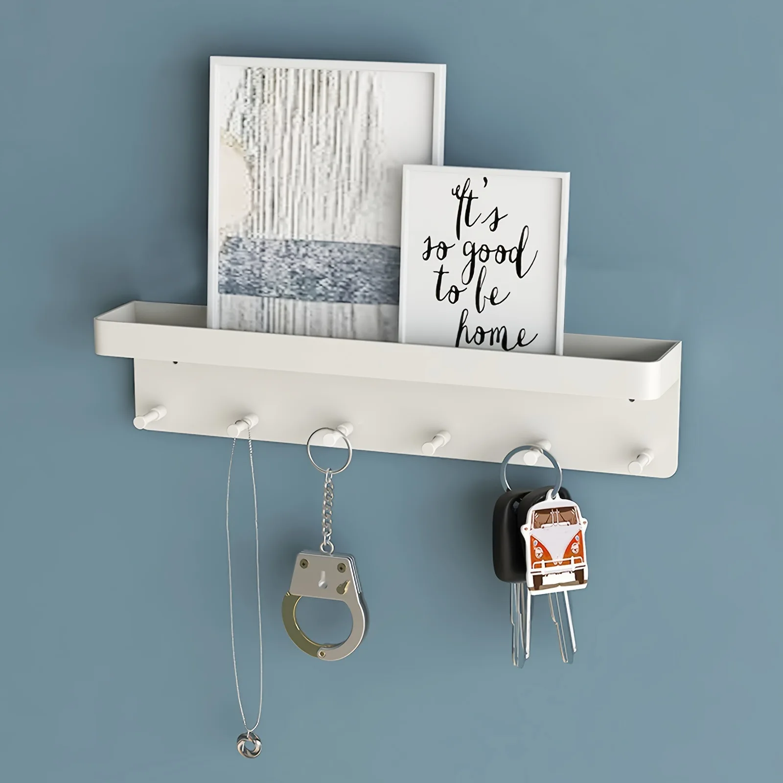 Wall Mounted Storage Rack for Keys Kitchen Utensils Bathroom Accessories