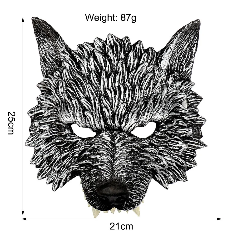 New Mysterious Werewolf Mask Soft PU Foam 3D Realistic Wolf Head Mask Costume Prop Halloween Headgear Party Decoration