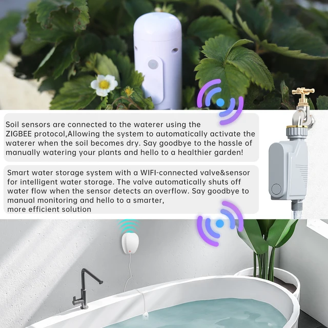 ZIGBEE WIFI Garden Watering Timer Smart Sprinkler Drip Irrigation System Built-in Water Flow Recorder Water Controller TUYA 4