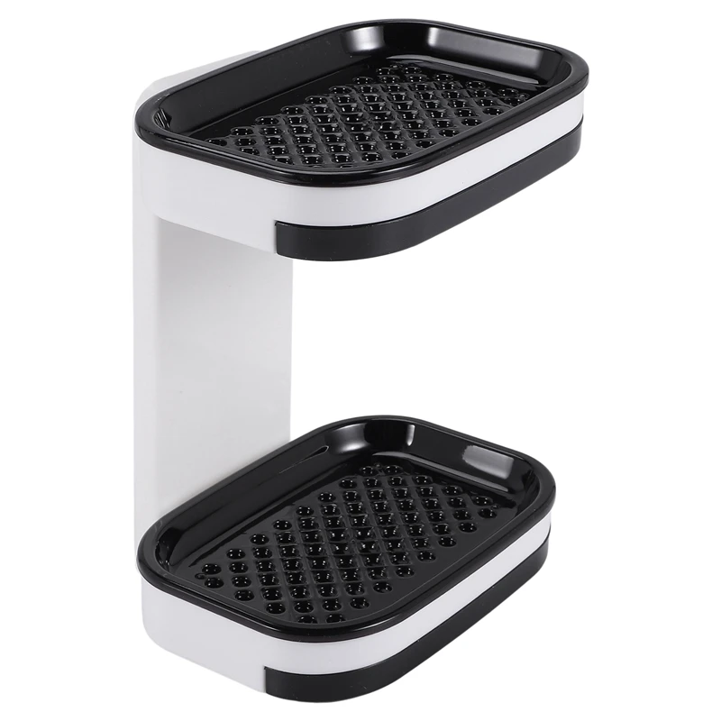 Strong Double Layer Soap Dish With Drain Adhesive Bar Soap Holder Case