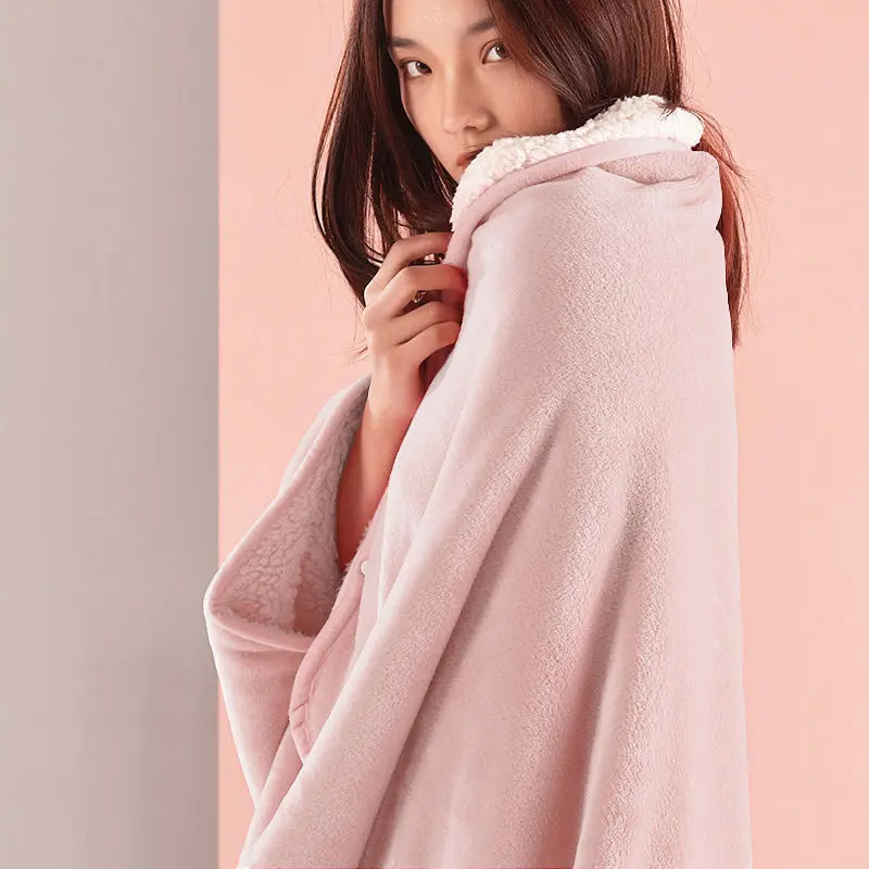 Flannel Poncho for Women Lightweigh Blanket Wearable Blankets Throw GiftHood Cape Warm TV Shawl