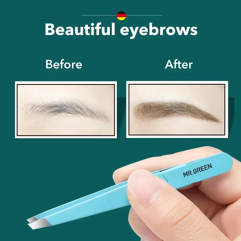 MR.GREEN Eyebrow Tweezer Colorful Hair Beauty Fine Hairs Puller Stainless Steel Slanted Eye Brow Clips Removal Makeup Tools 2
