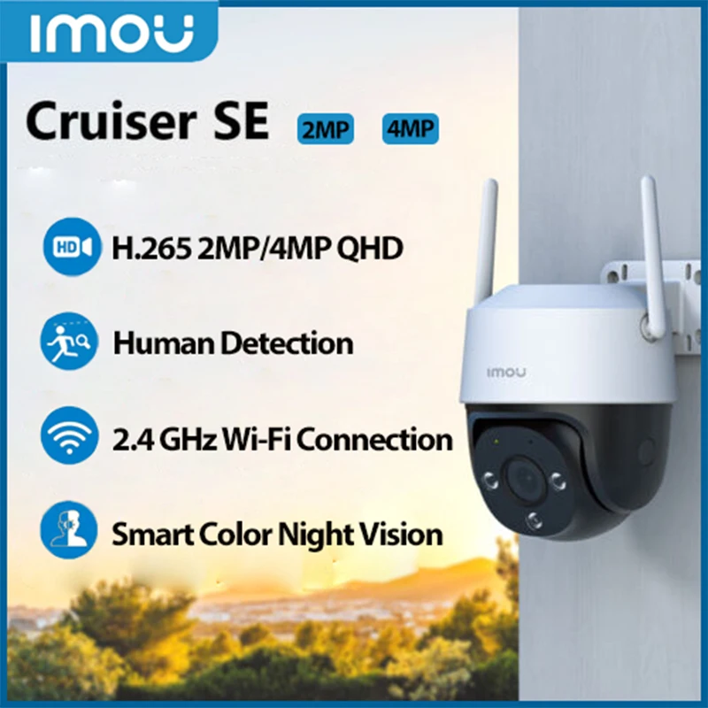 IMOU-Caméra extérieure Cruiser SE + 2MP/4MP, Wi-Fi IP66, étanche, n'aime  numérique 8X, vision nocturne, IA, détection humaine - AliExpress