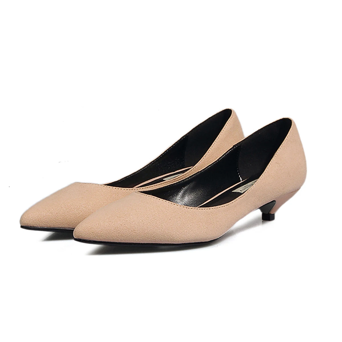 the shoes Leisure Women Solid Color High Heels Slip-On Pointed Toe Shoes  Single Shoes Work Shoes - Walmart.com