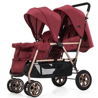 Poussette double légère pour bébés jumeaux, best-seller, pouvant se tenir debout et s'allonger, poussette de haute qualité pour bébés de 0 à 36 mois 6