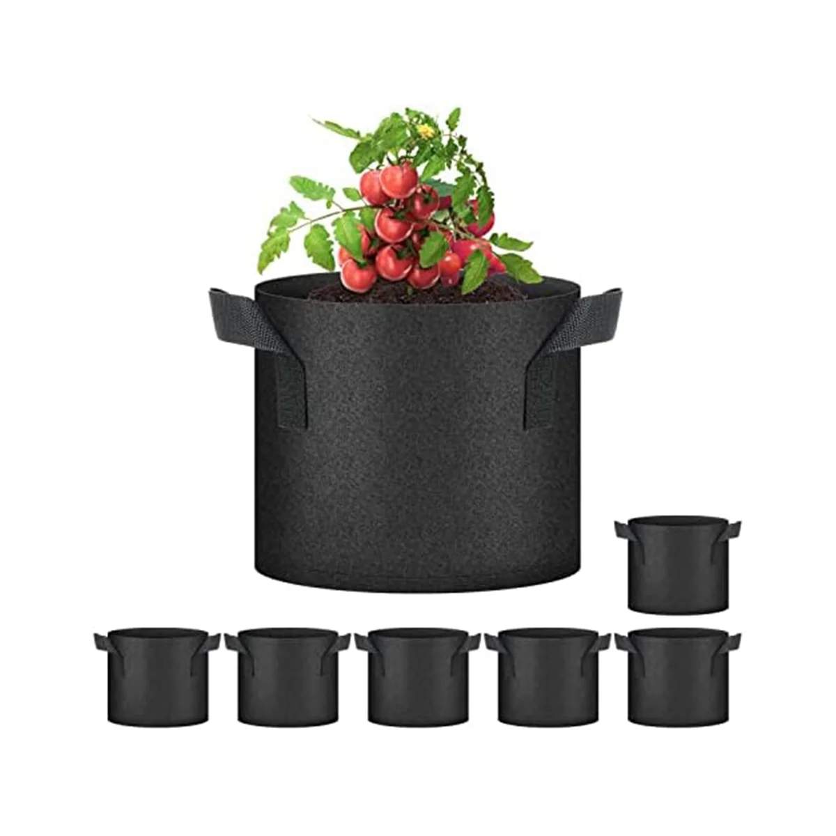 

7-Pack 7 Gallon Grow Bags, Aeration Nonwoven Fabric Plant Pots with Handles, Heavy Duty Gardening Planter for Potato