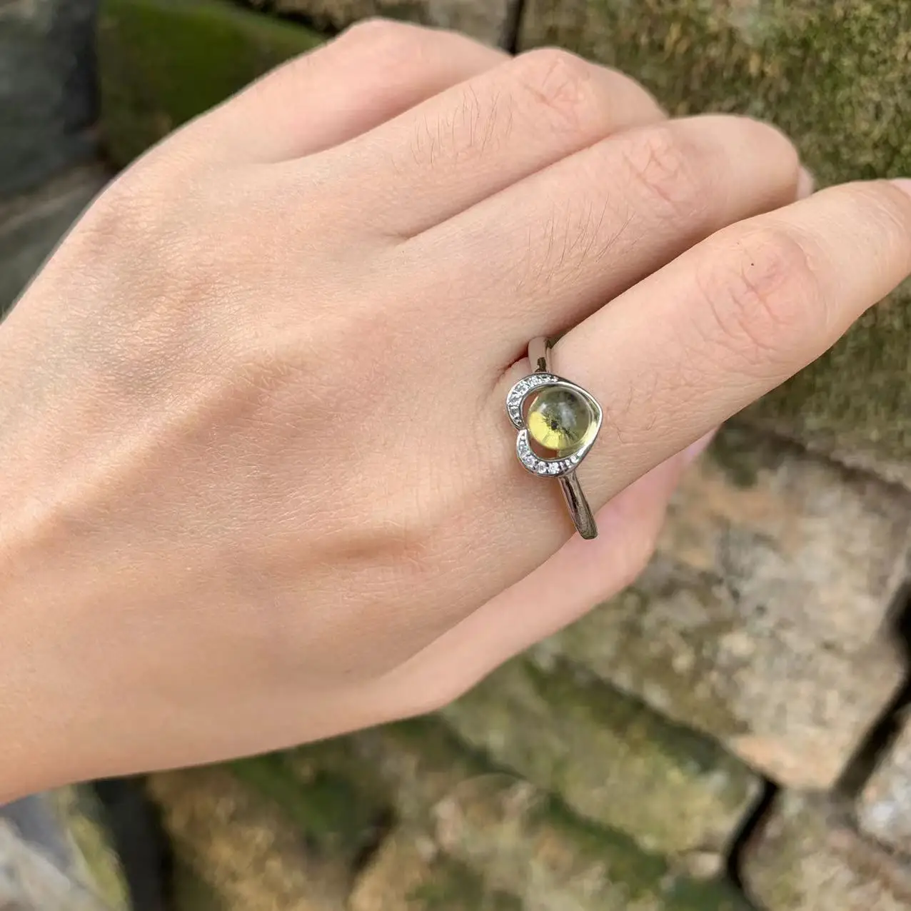 natural amber ring female handmade ring pixiu