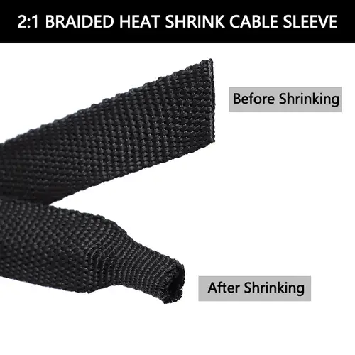 1~50m PET Braided Cable Sleeve Heat Shrink Tube Insulation Flam Retardant Shrinkable Wire Wrap Sheath Protection Cable Organizer - Image 3